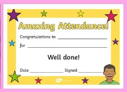 perfect attendance certificate